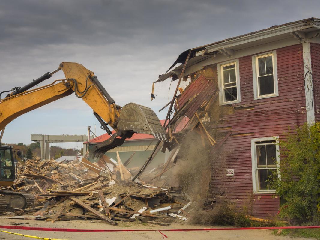 This is a picture of a residential demolition.